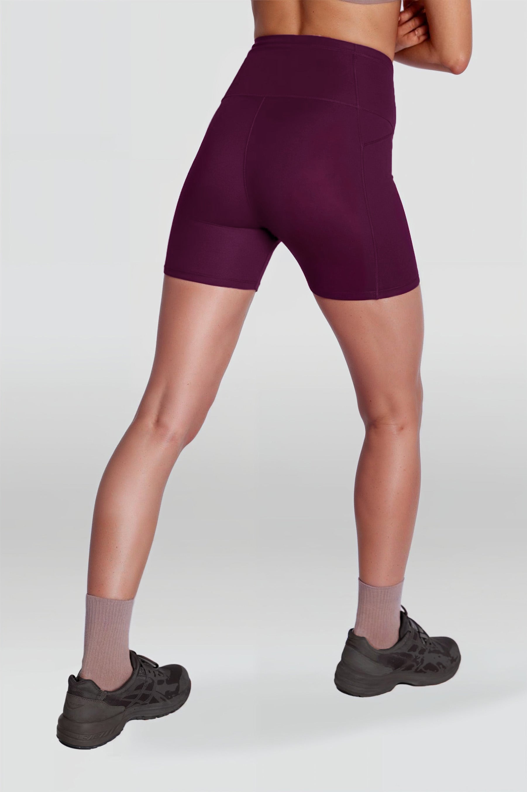 Compressive High-Rise Run Shorts Plum