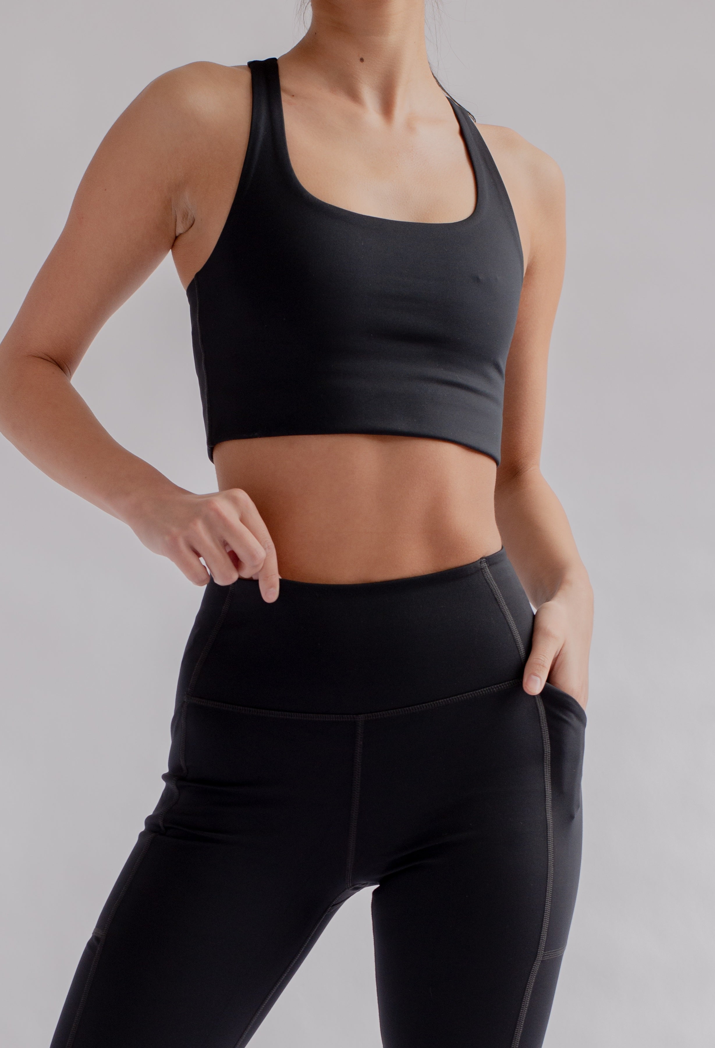 Pocket High-Rise Legging, 7/8, Black