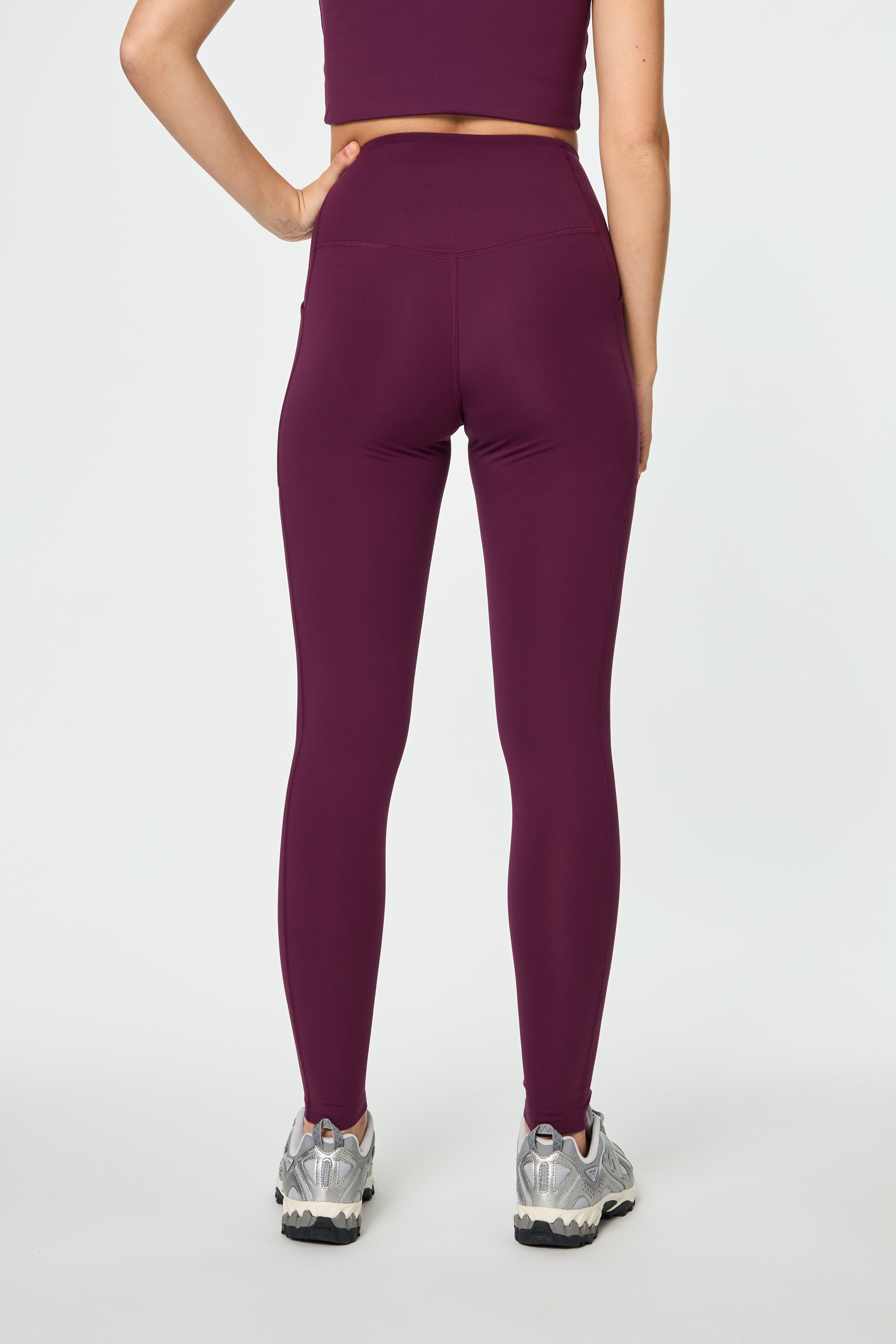 Pocket High-Rise Legging, Long, Plum