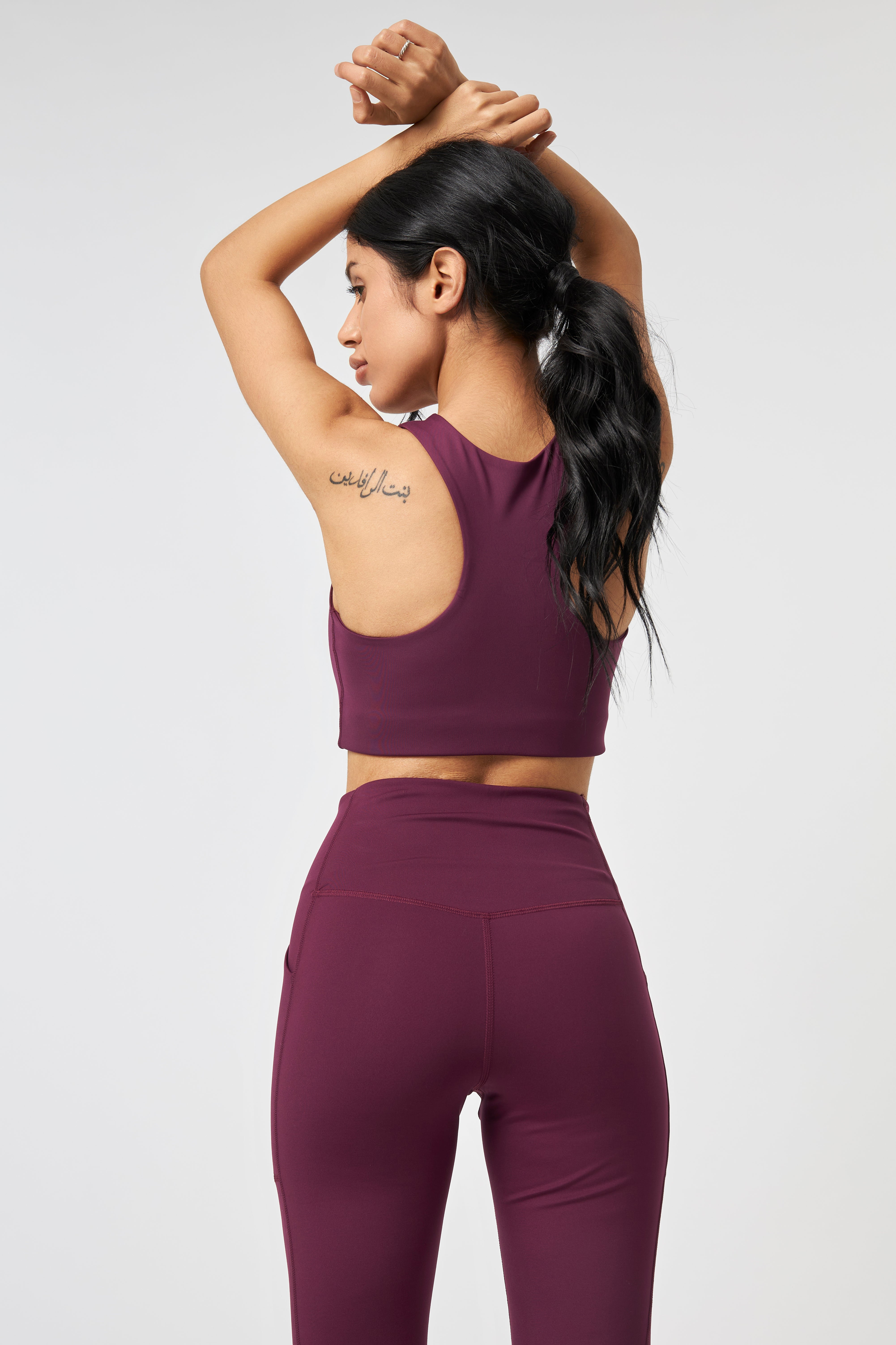 Pocket High-Rise Legging, 7/8, Plum
