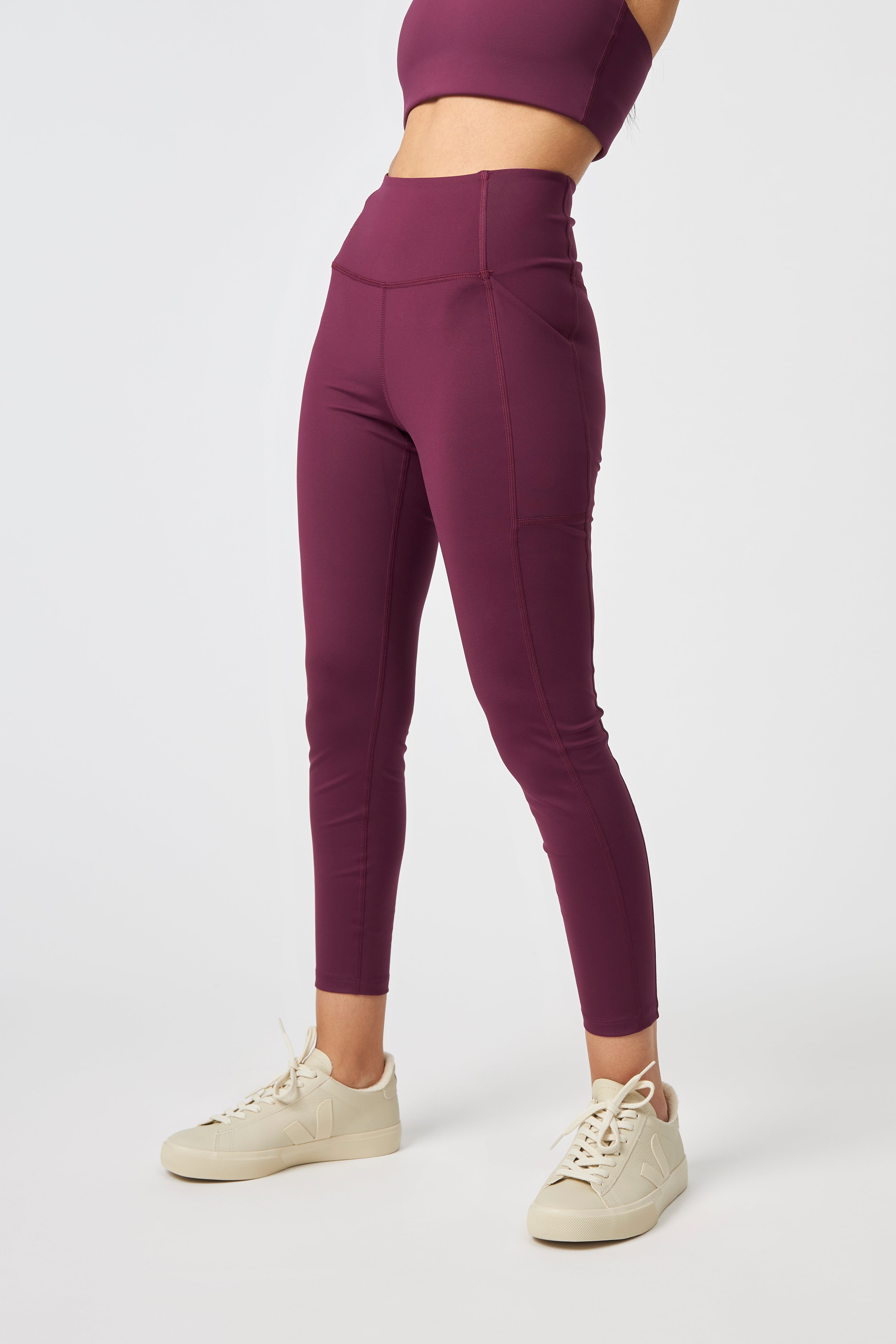Pocket High-Rise Legging, 7/8, Plum