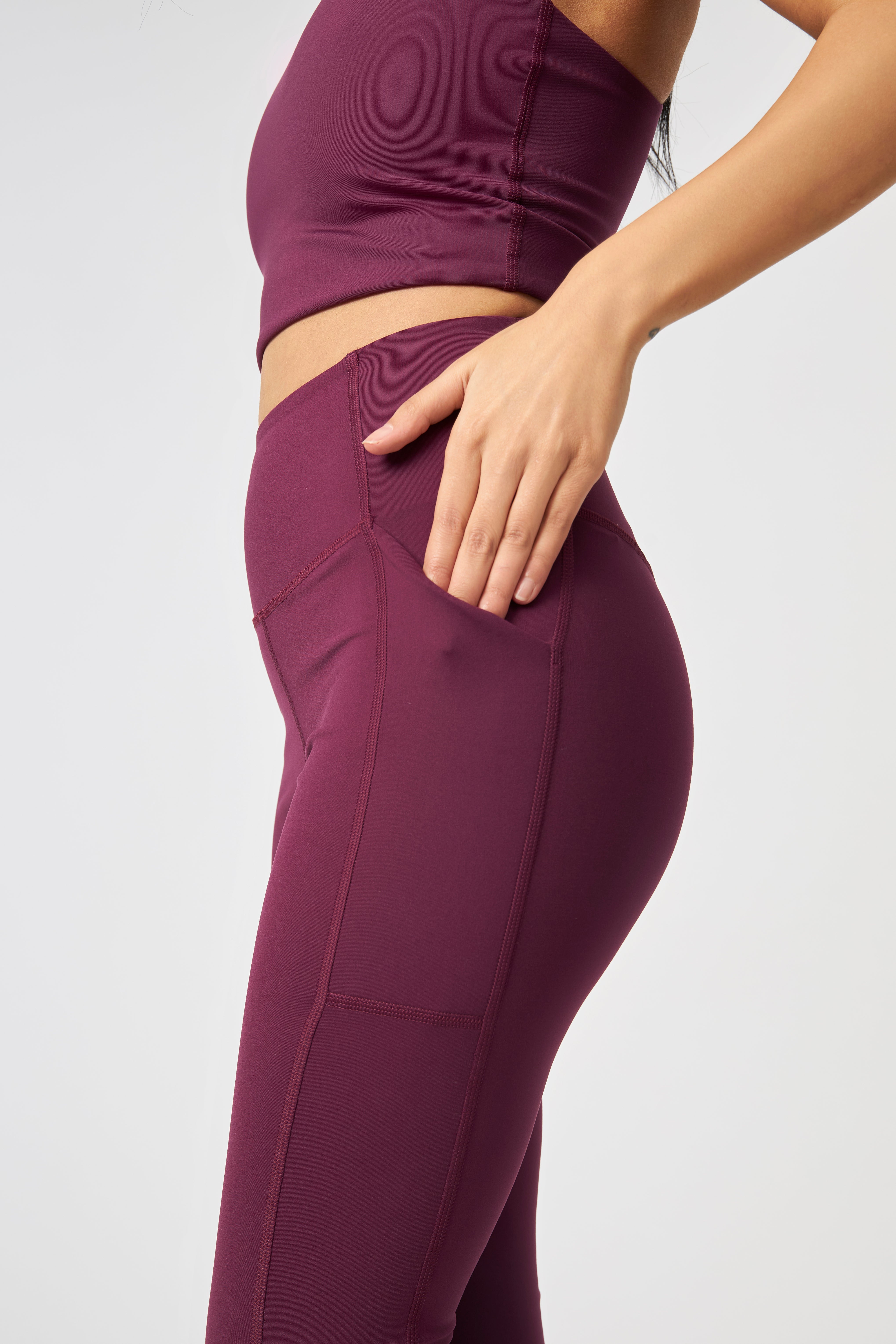 Pocket High-Rise Legging, 7/8, Plum