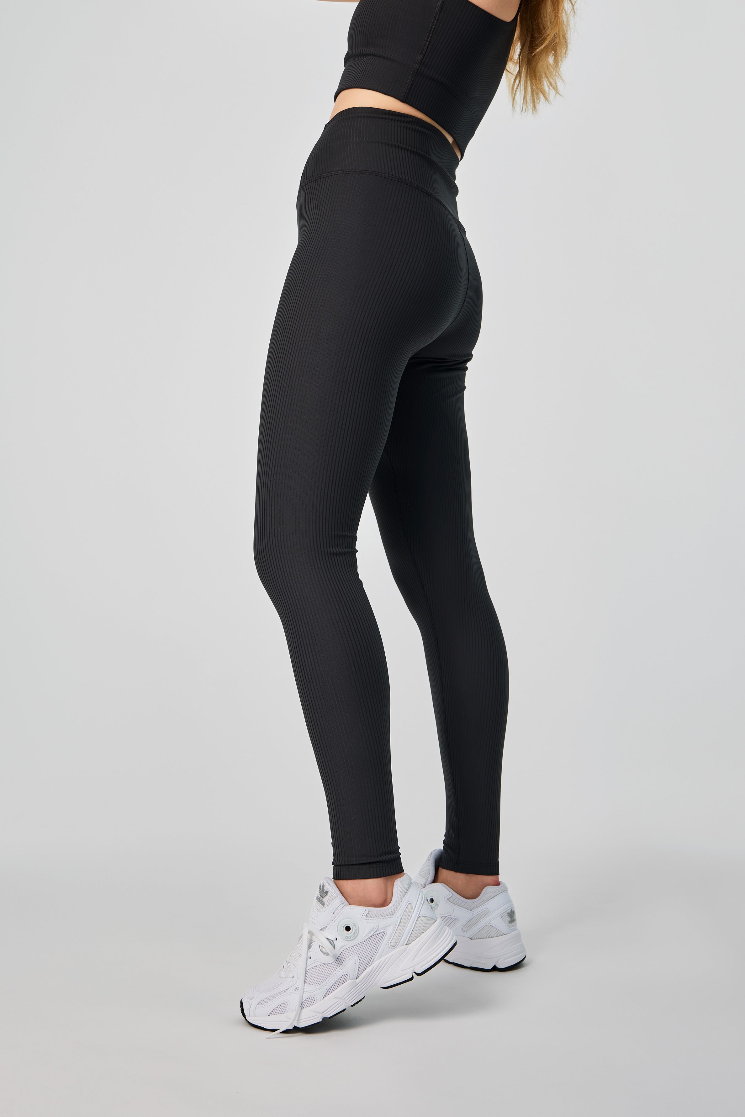 Rib High-Rise Legging, Long, Black
