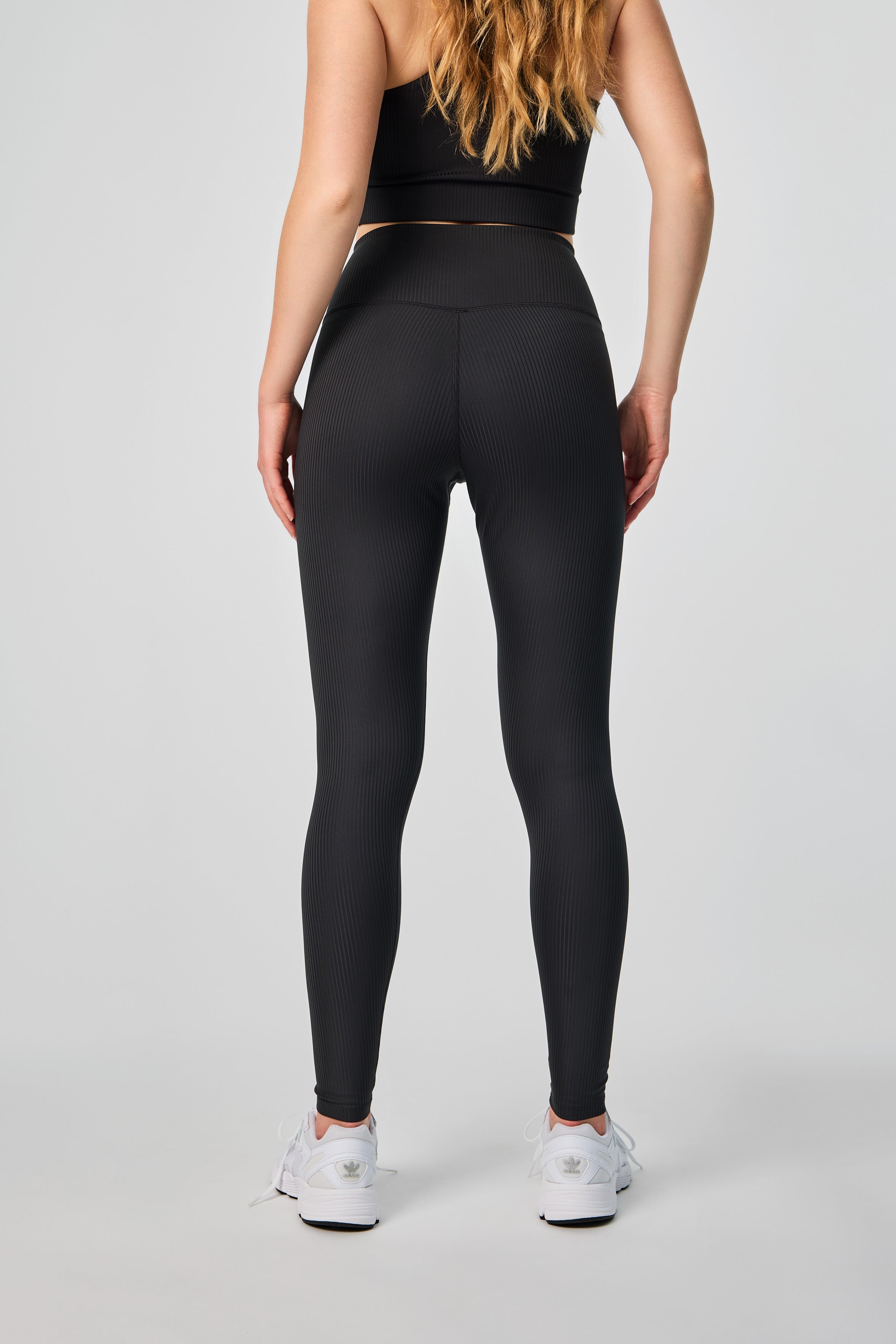 Rib High-Rise Legging, Long, Black