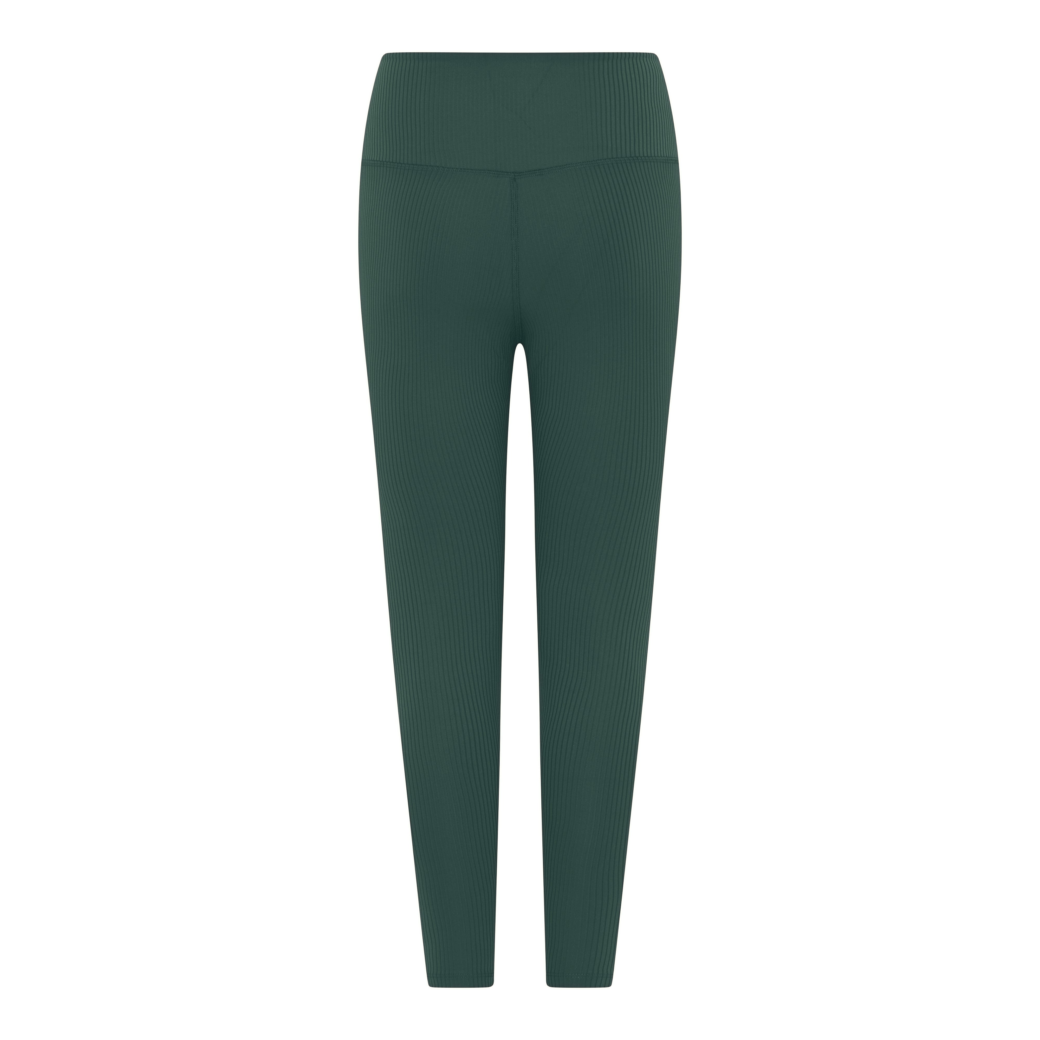 Rib High-Rise Legging, 7/8, Moss