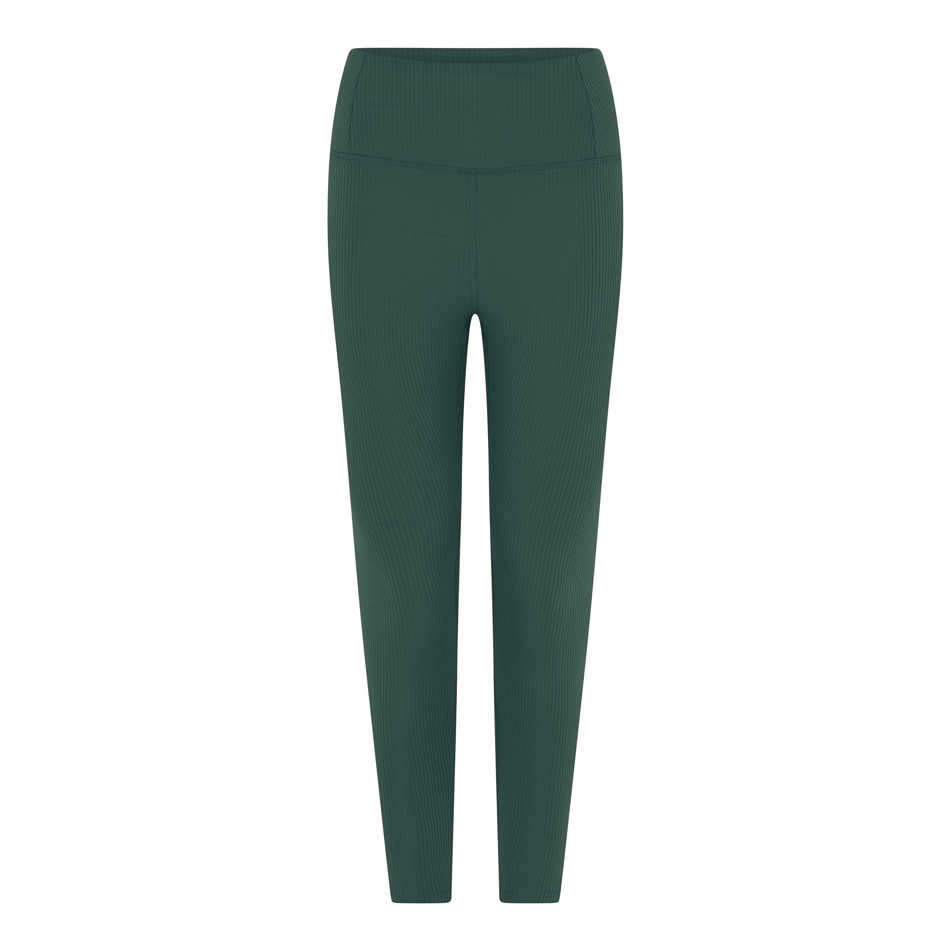Rib High-Rise Legging, 7/8, Moss