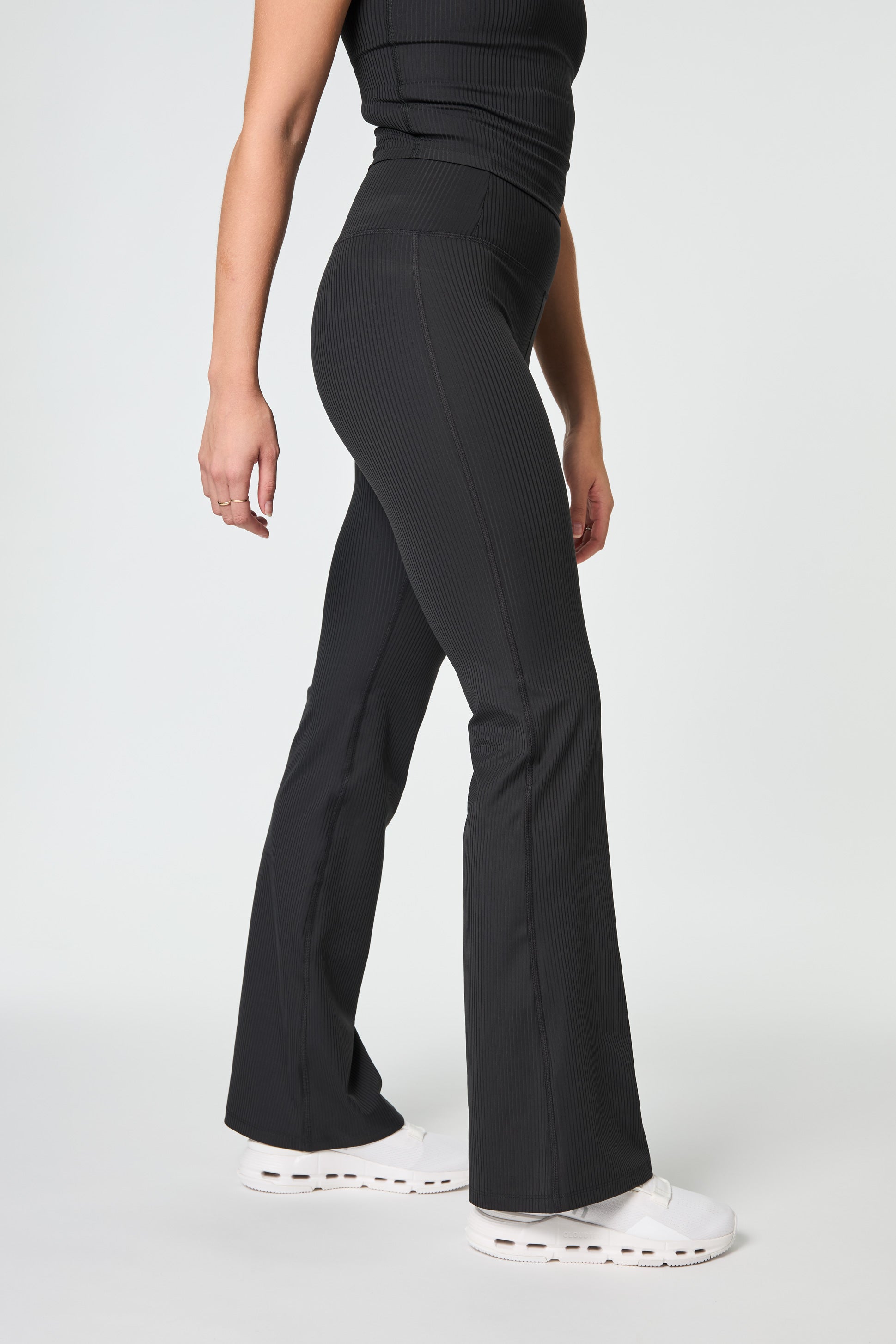 Rib Flare Legging, Black