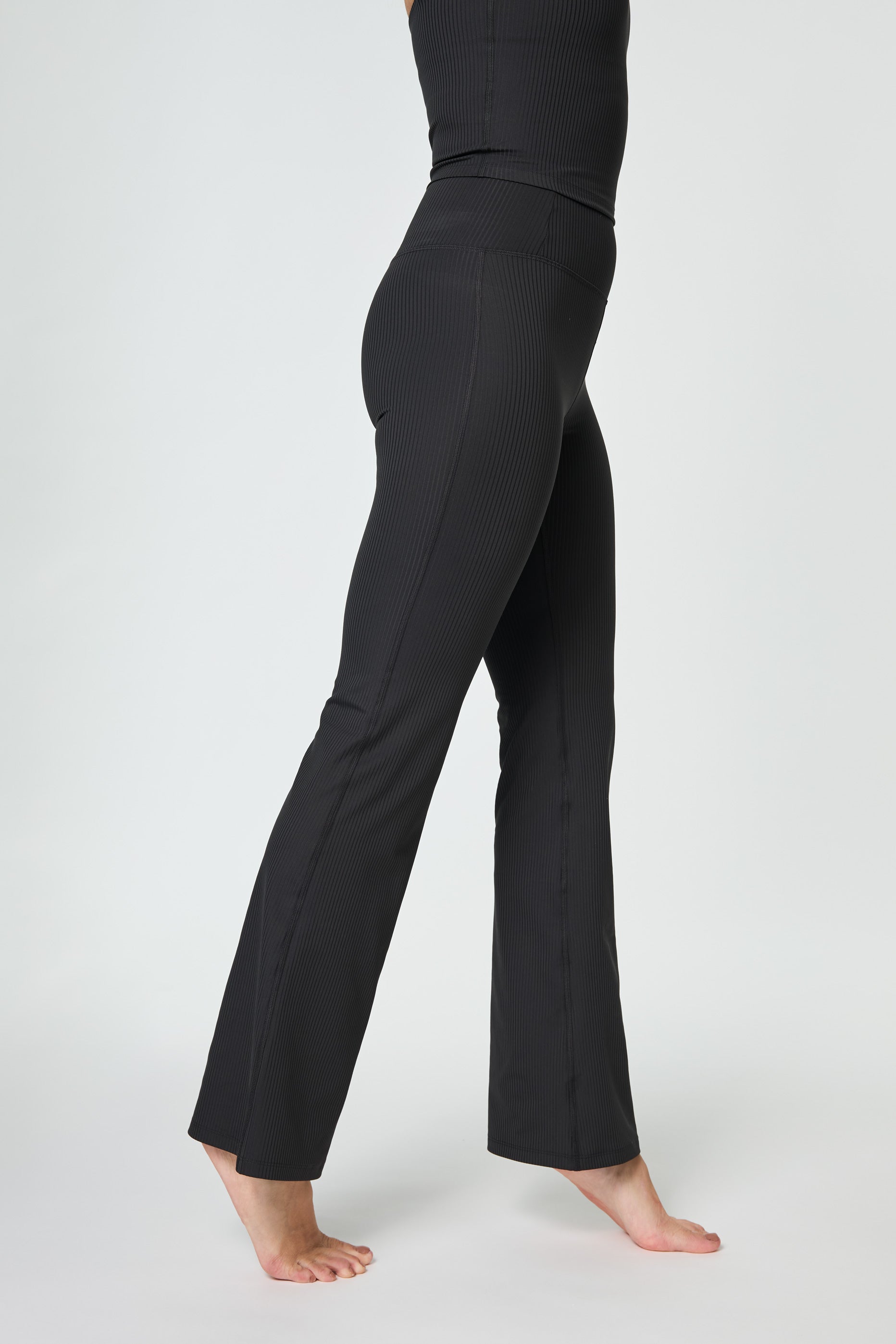 Rib Flare Legging, Black