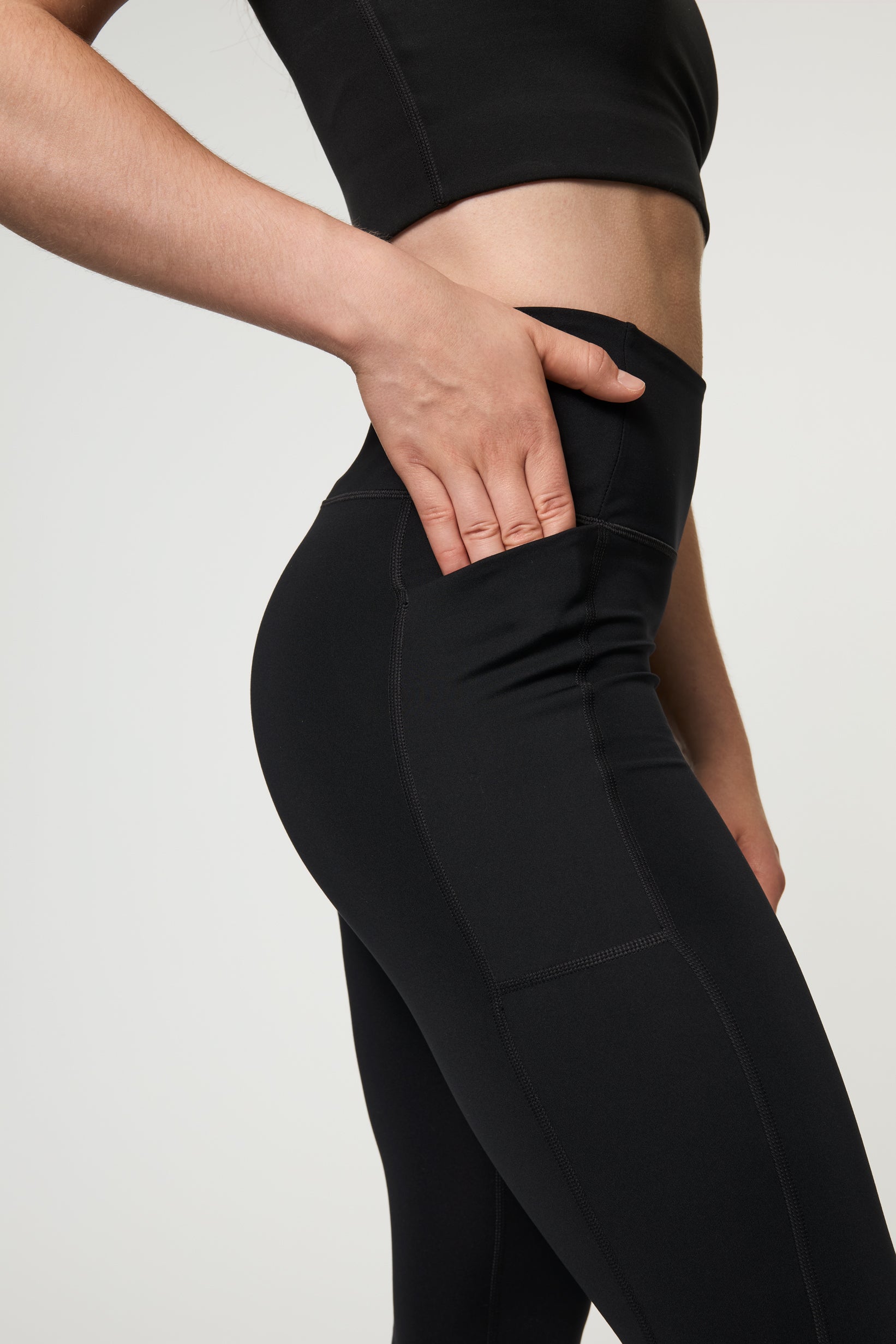 Pocket High-Rise Legging, Long, Black