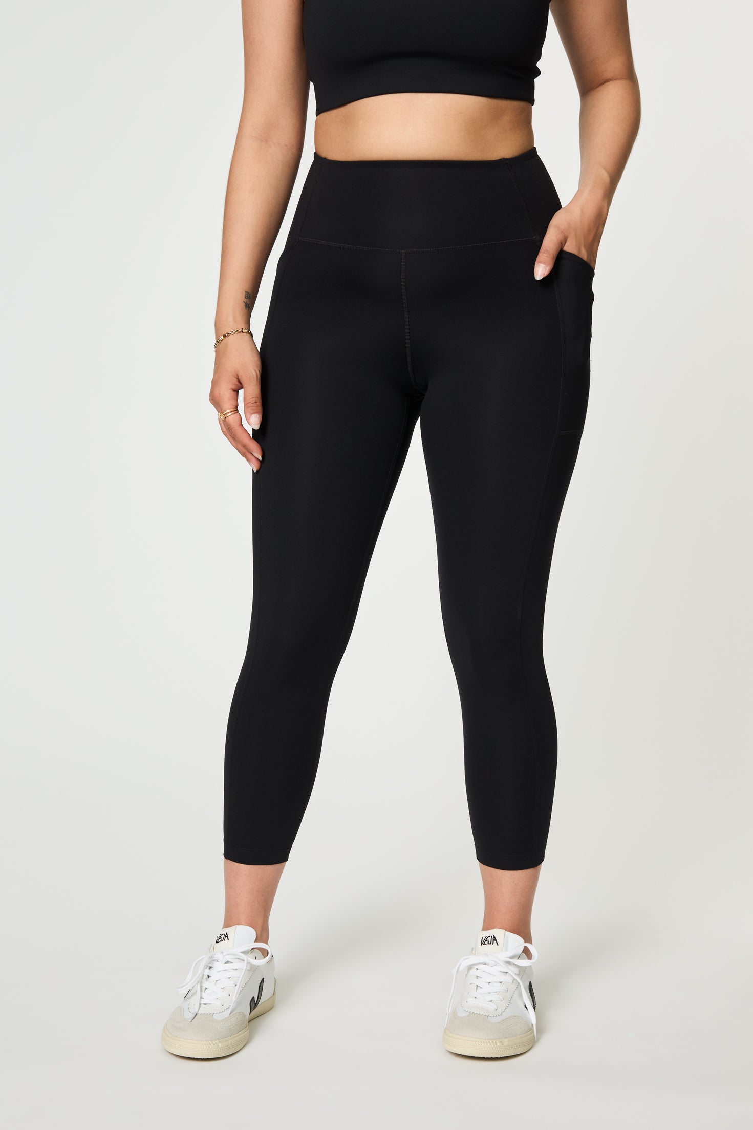 Pocket High-Rise Legging, 7/8, Black