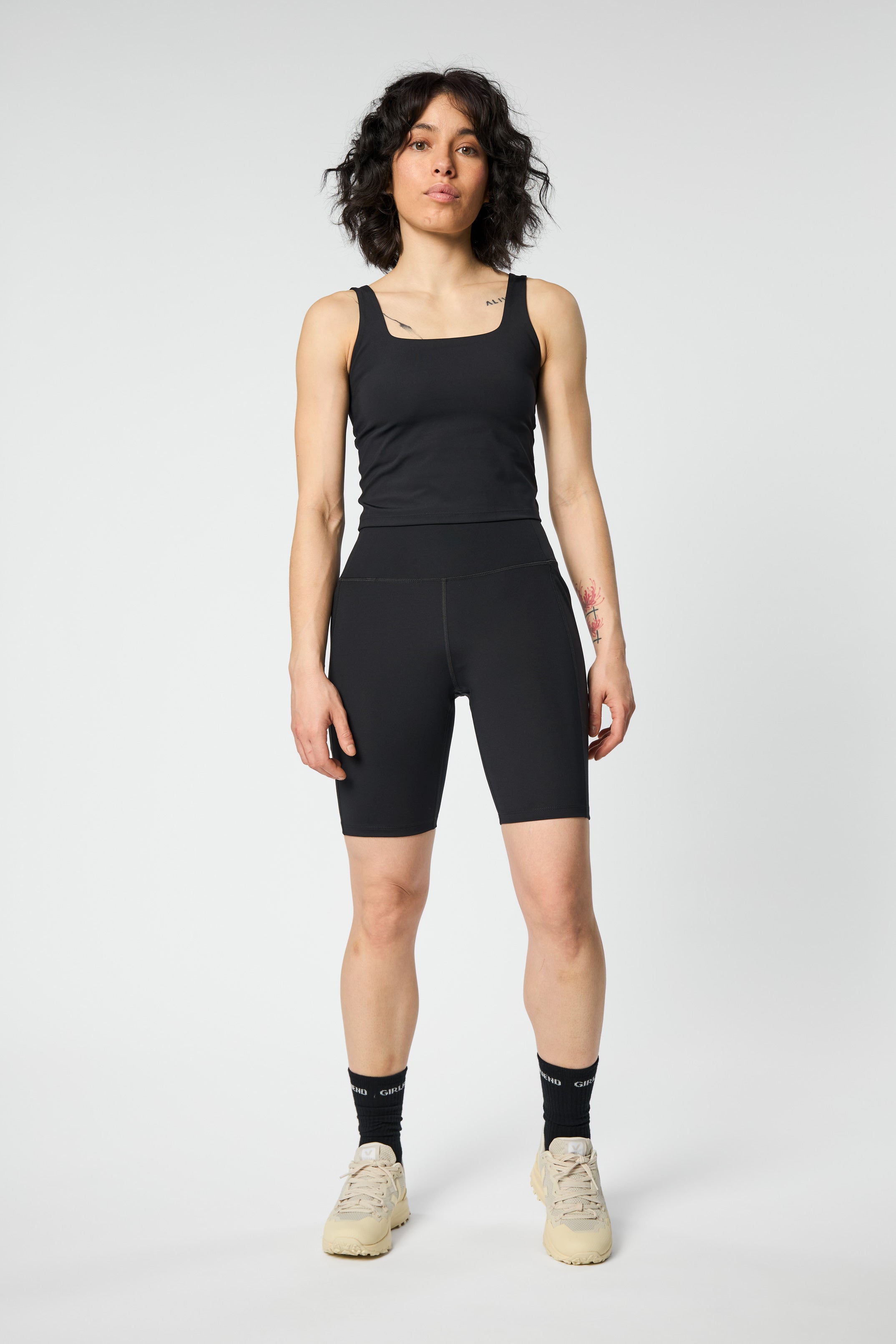 Pocket High-Rise Bike Shorts, Black