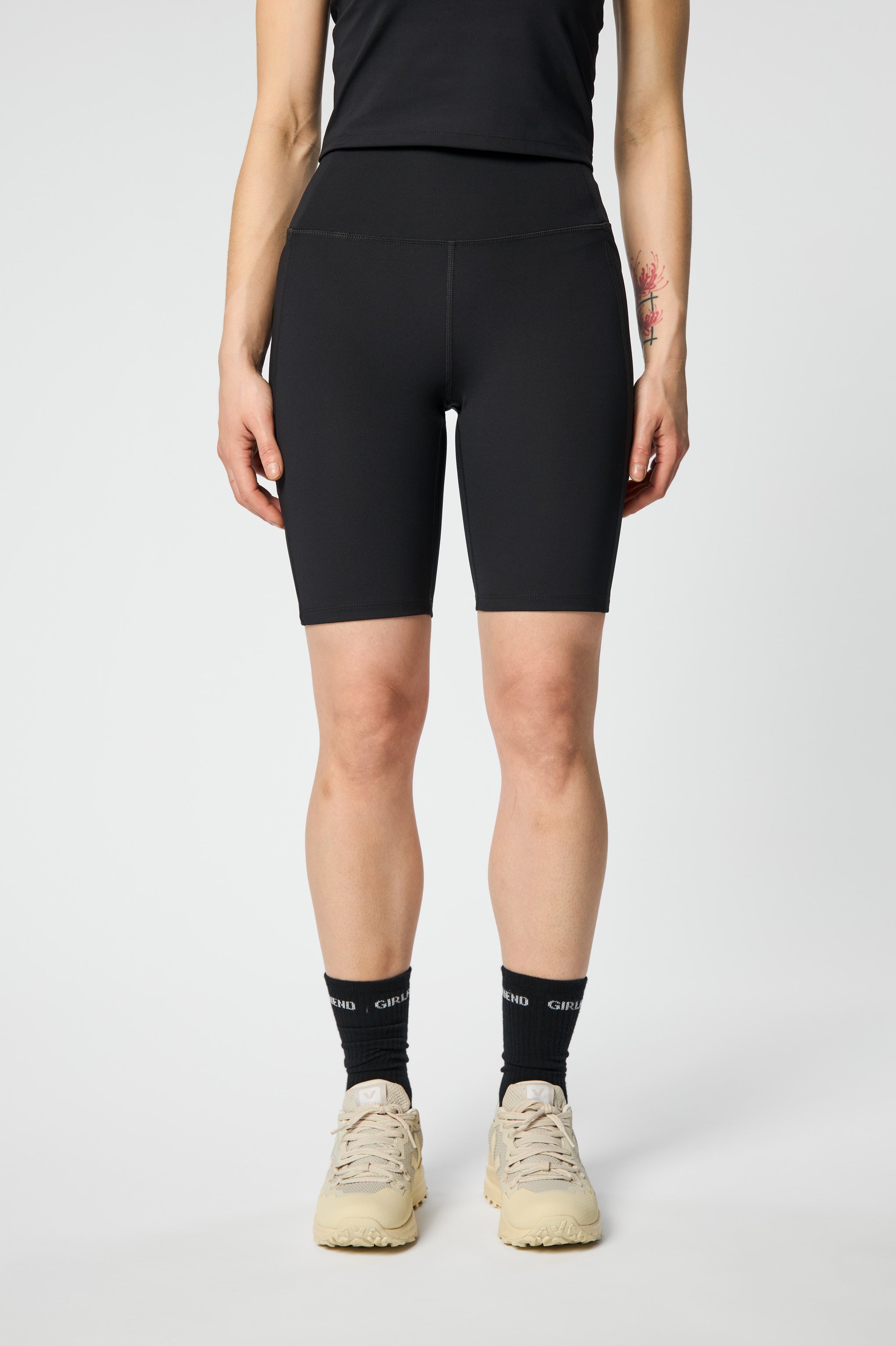 Pocket High-Rise Bike Shorts, Black