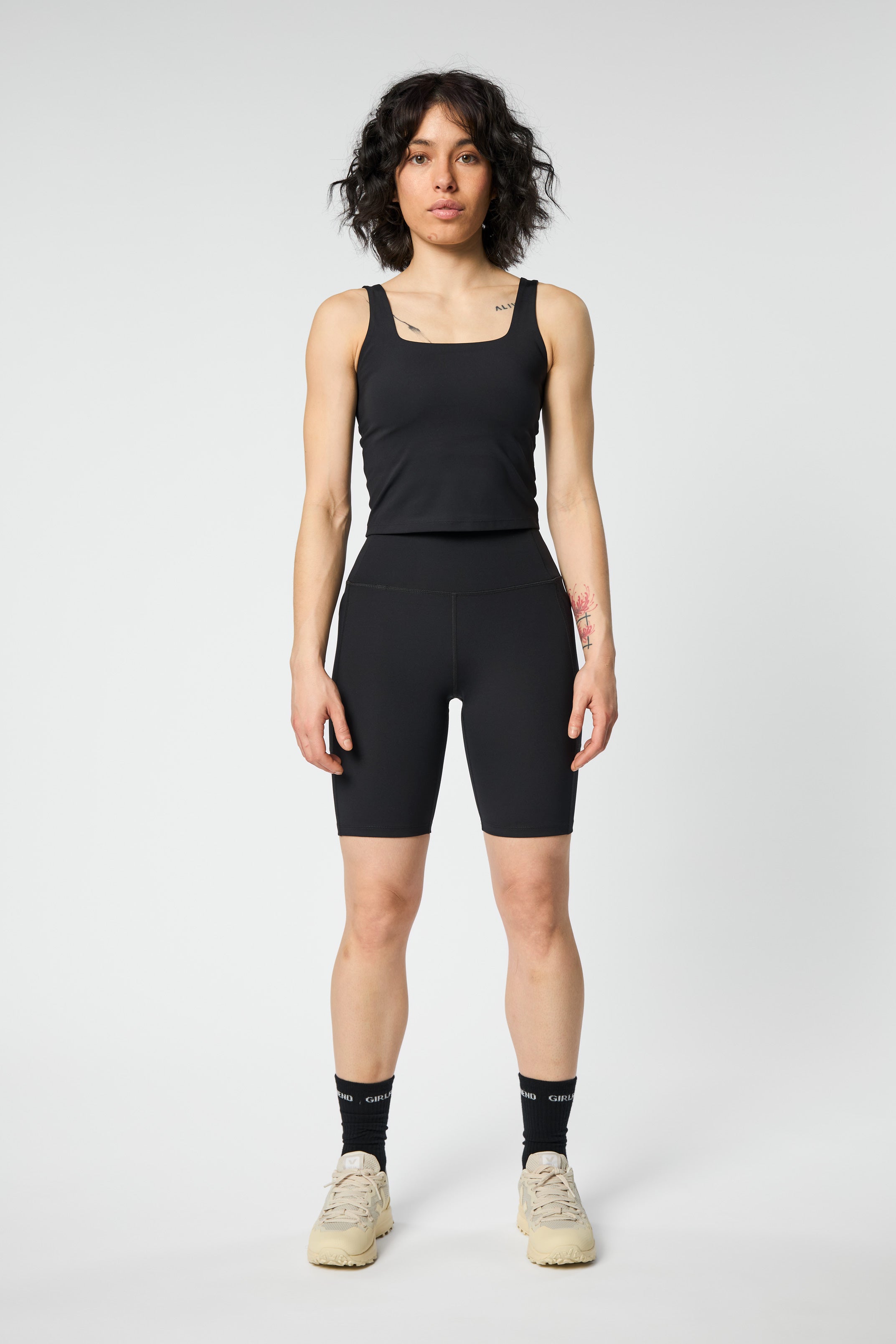 Pocket High-Rise Bike Shorts, Black