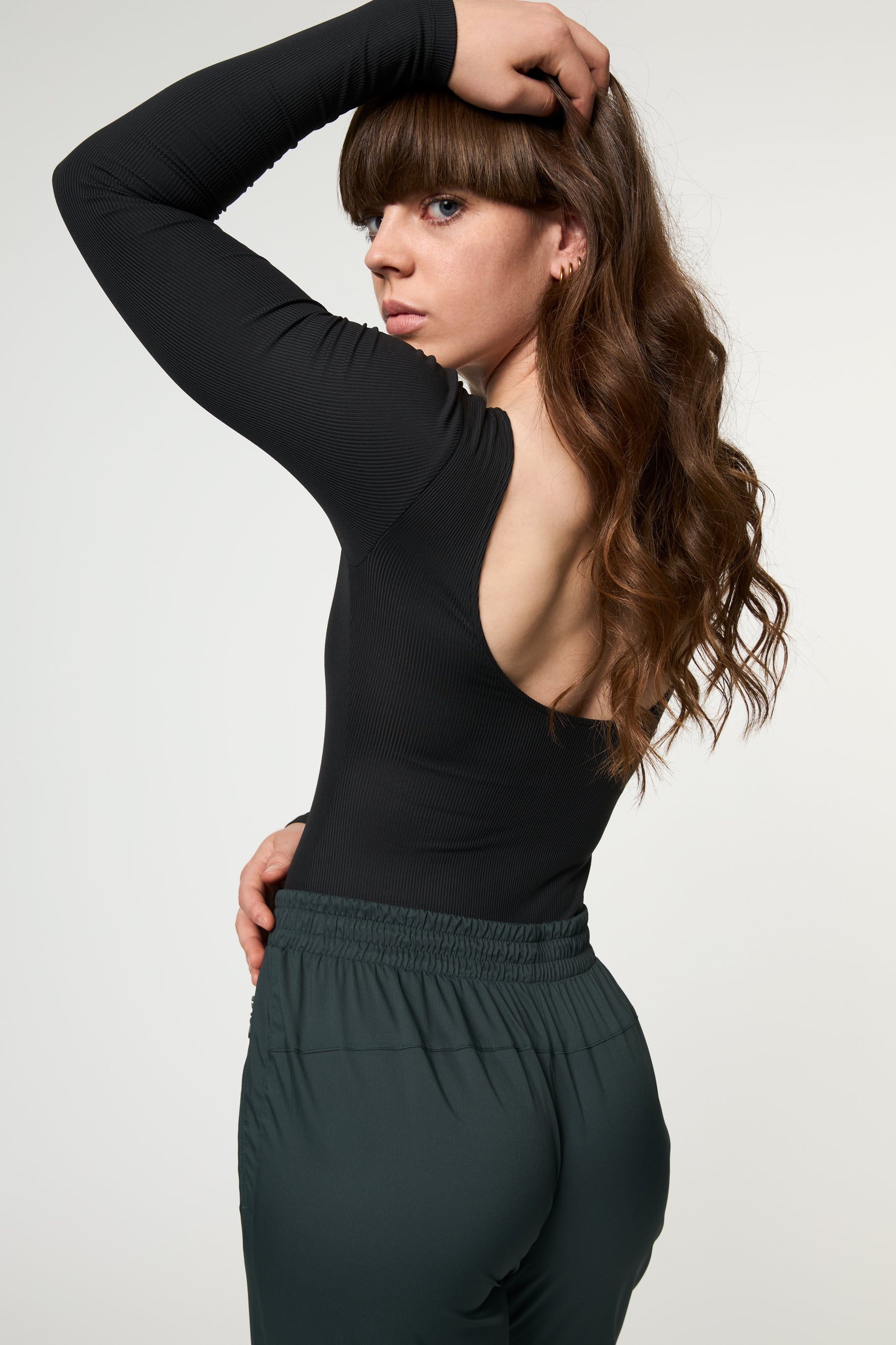 Ava Scoop Back Bodysuit, Thong, Black