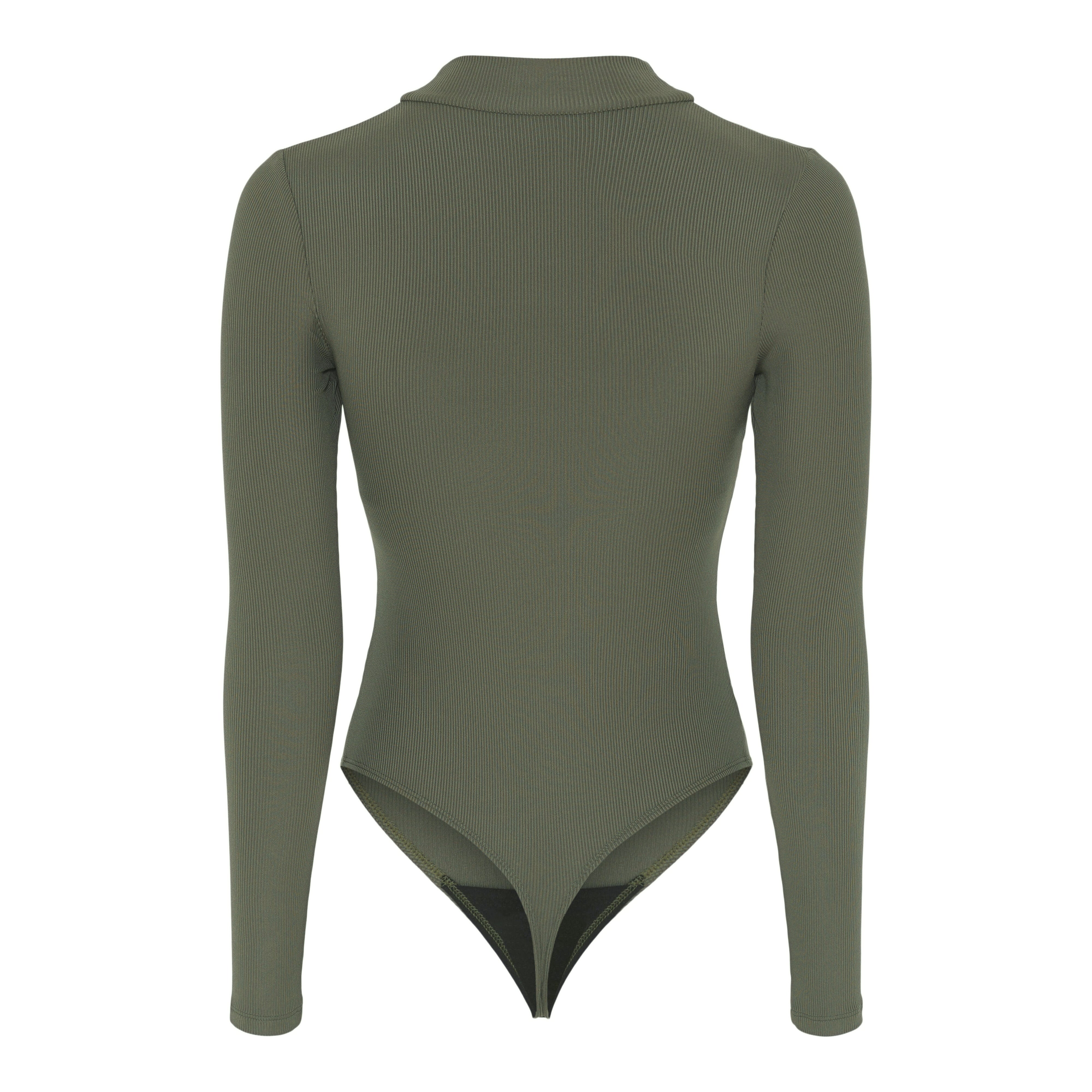Vivien Mock Neck Long Sleeve Bodysuit, Thong, Rover