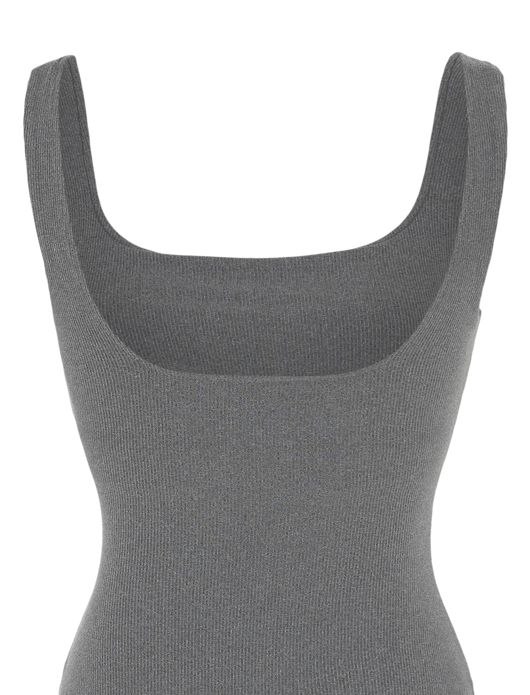Square Neck Bodysuit, Ash