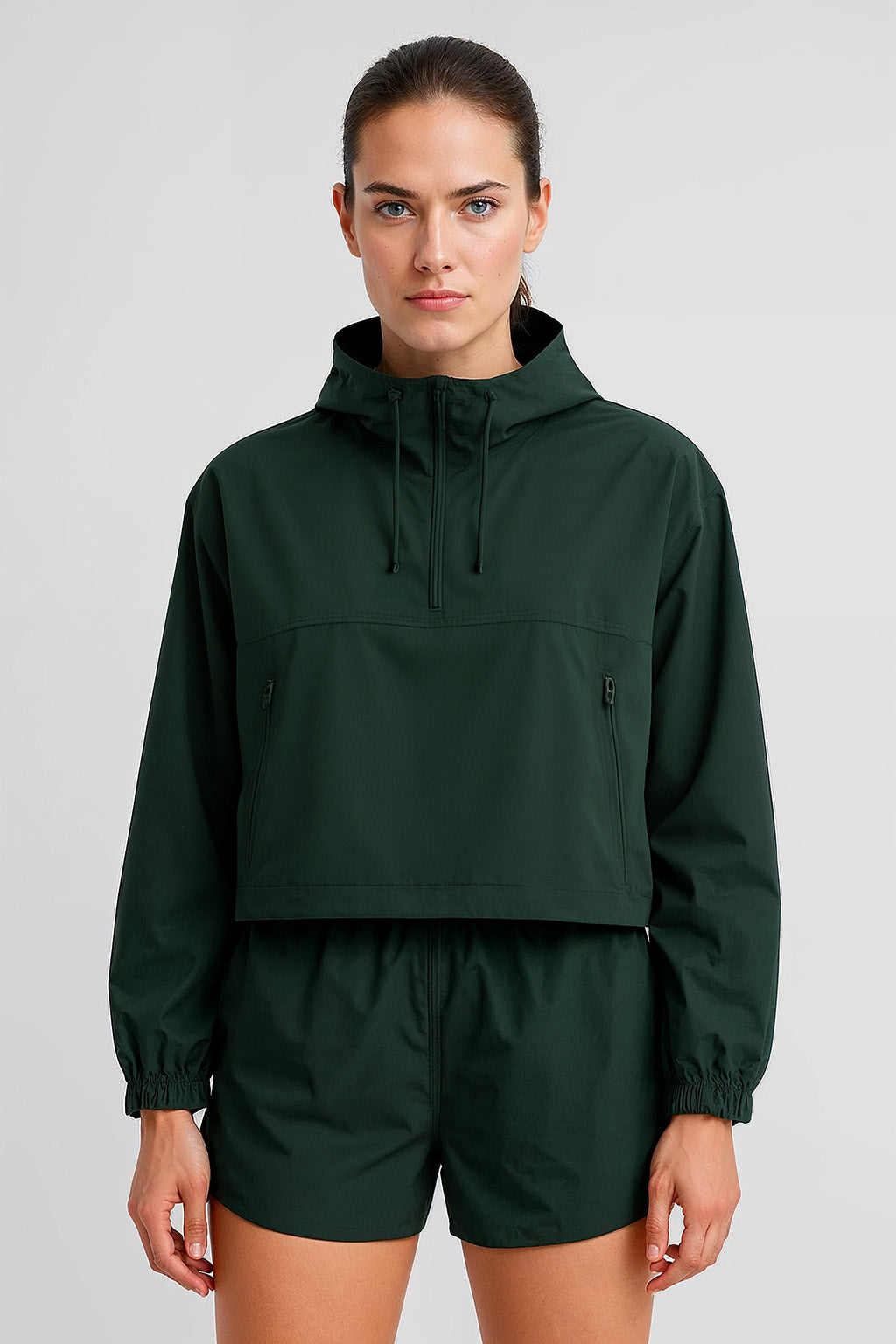 Hummingbird Windbreaker, Half Zip, Moss