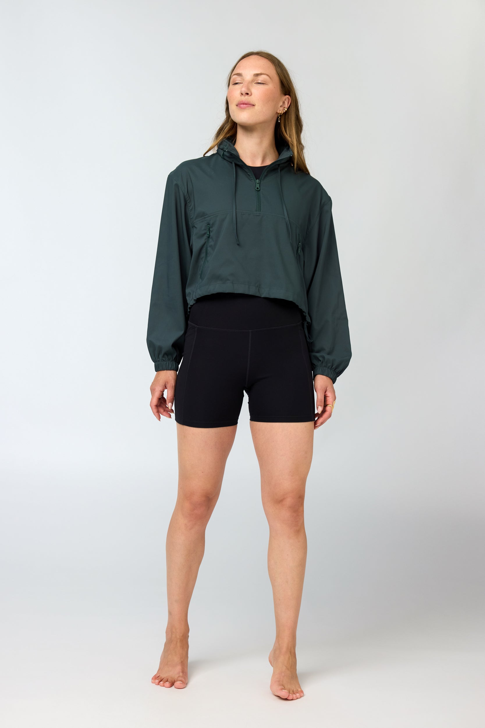 Hummingbird Windbreaker, Half Zip, Moss