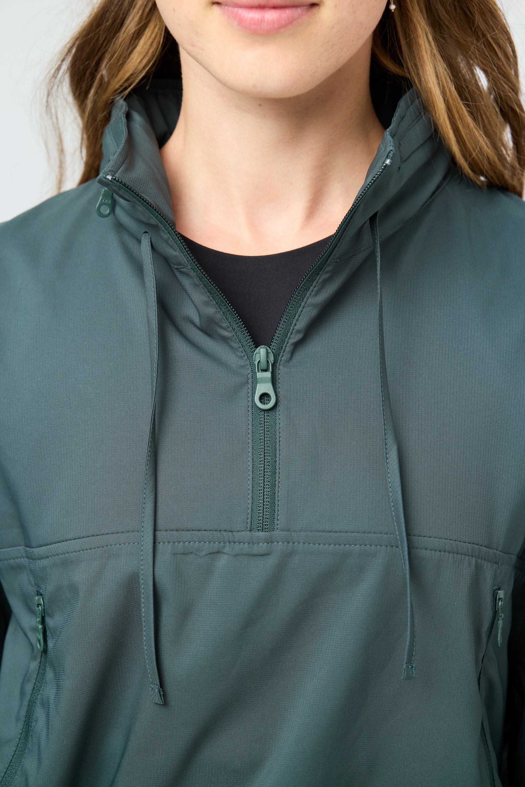Hummingbird Windbreaker, Half Zip, Moss