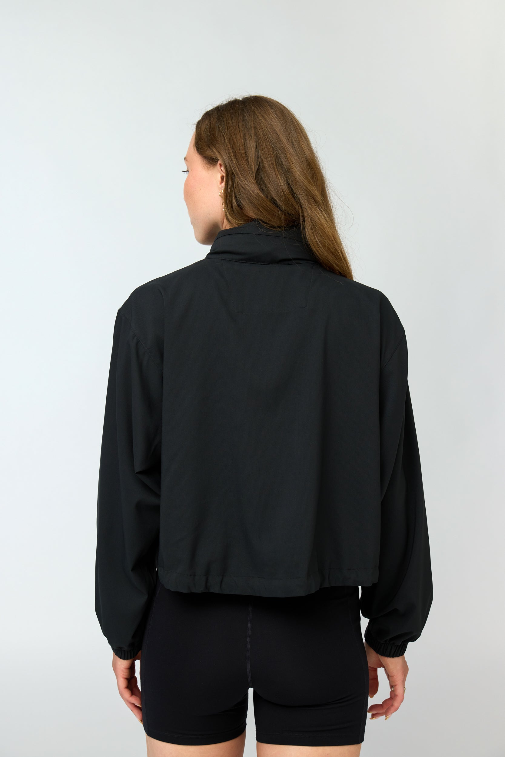 Hummingbird Windbreaker, Half Zip, Black