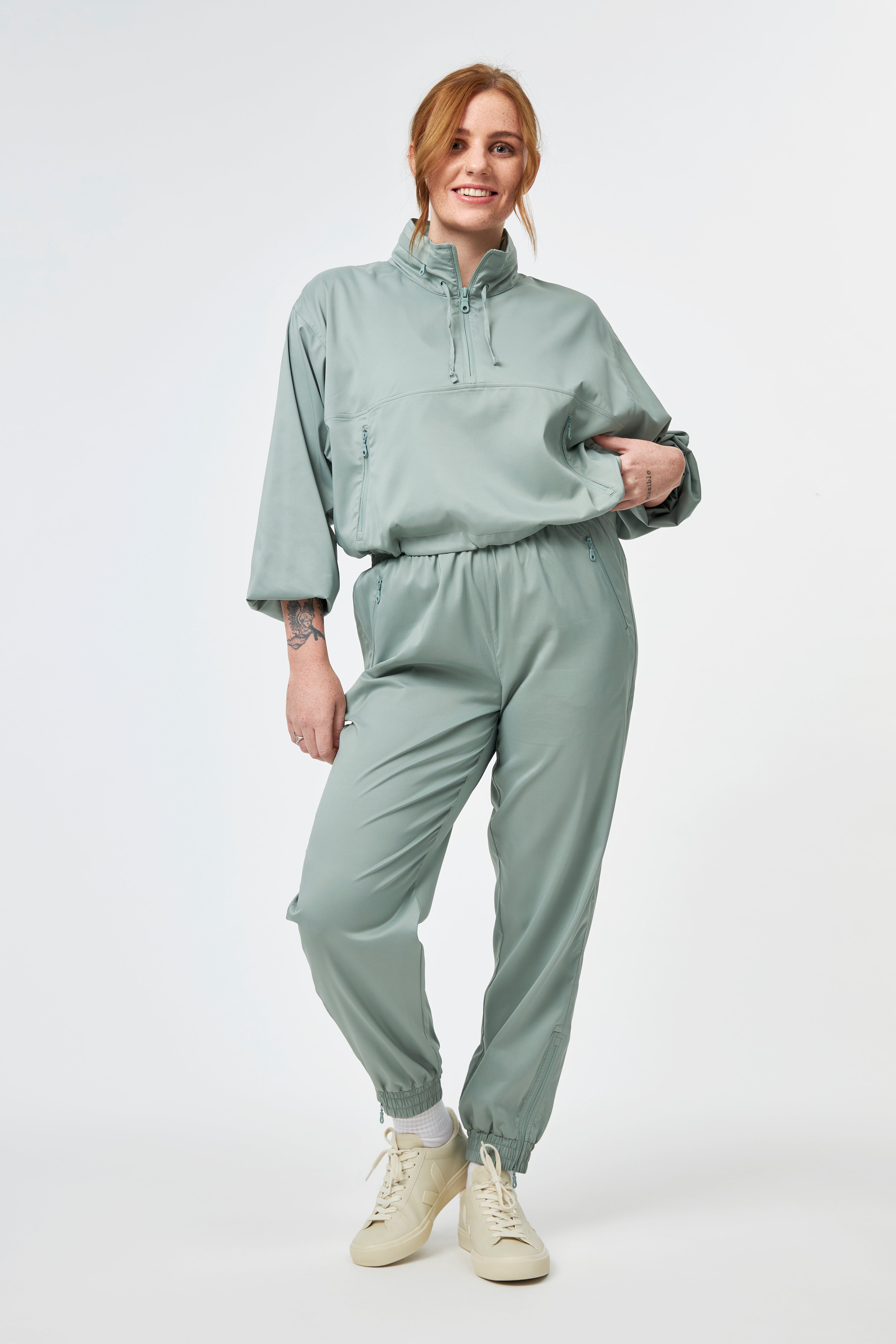 Hummingbird Windbreaker, Half Zip, Chinoiserie