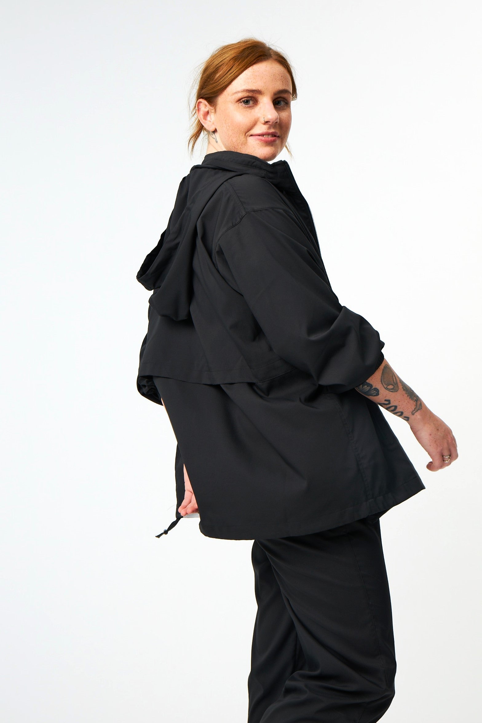 Sideline Windbreaker, Full Zip, Black