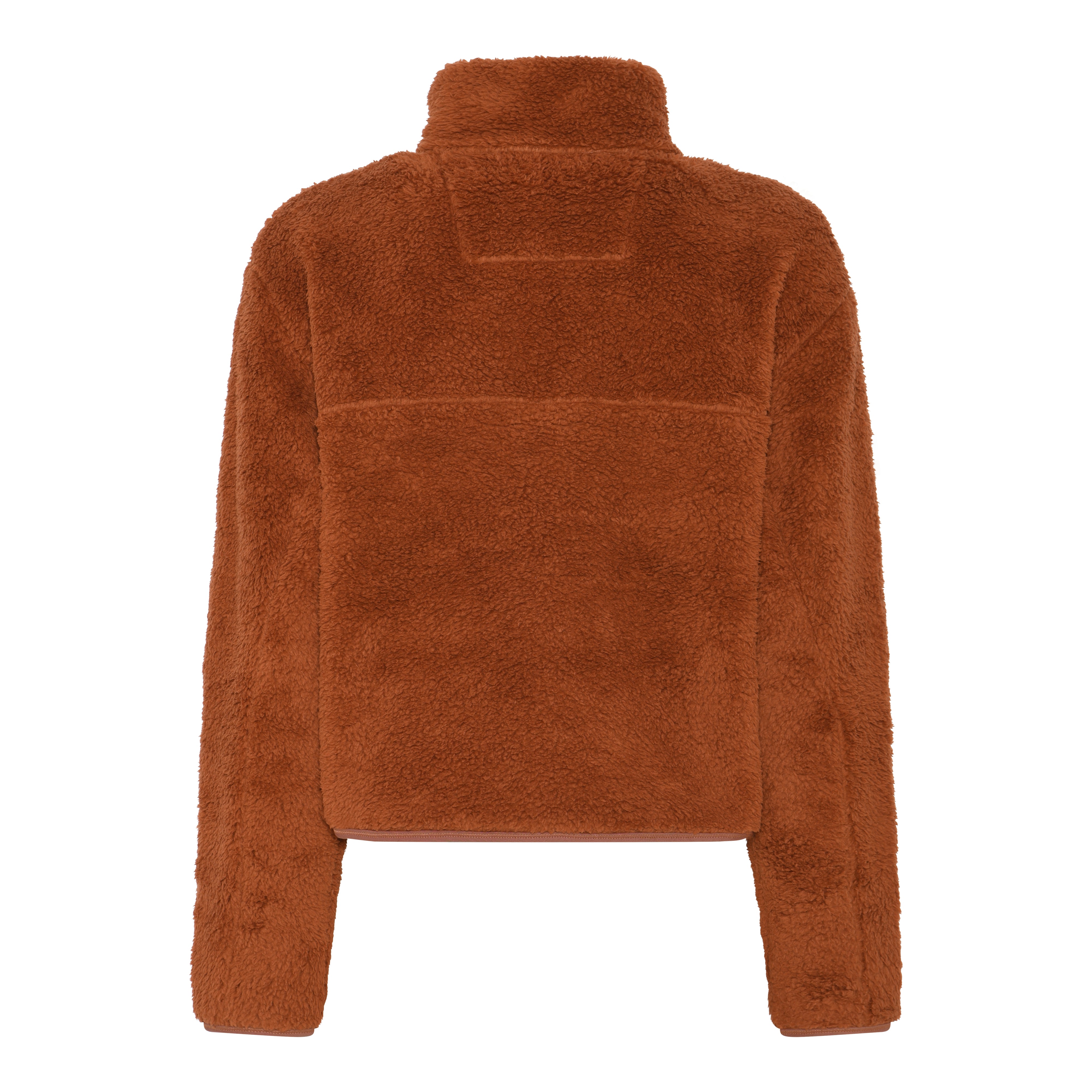 Recycled Fleece Jacket, Half Zip, Mocha Bisque