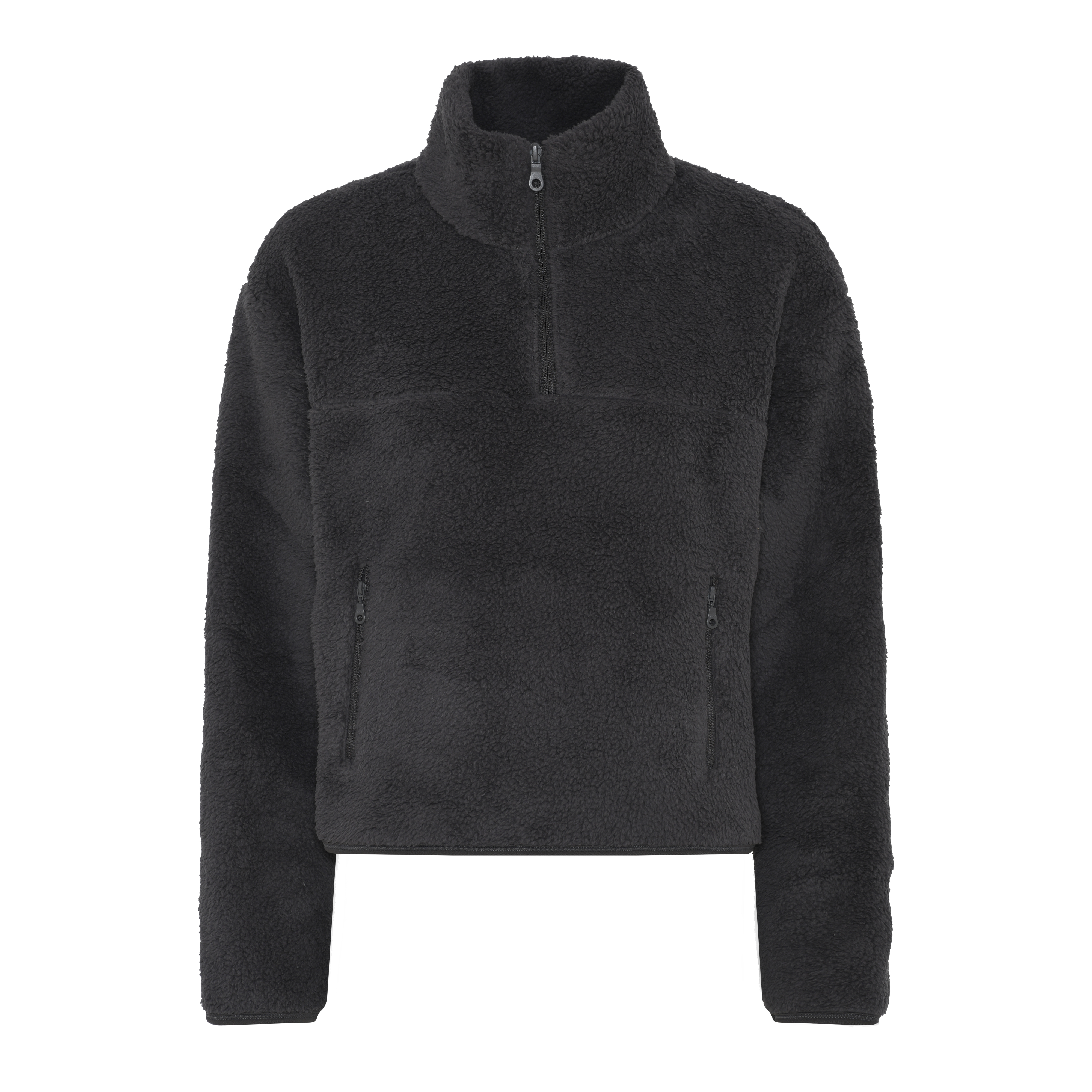 Recycled Fleece Jacket, Half Zip, Moon