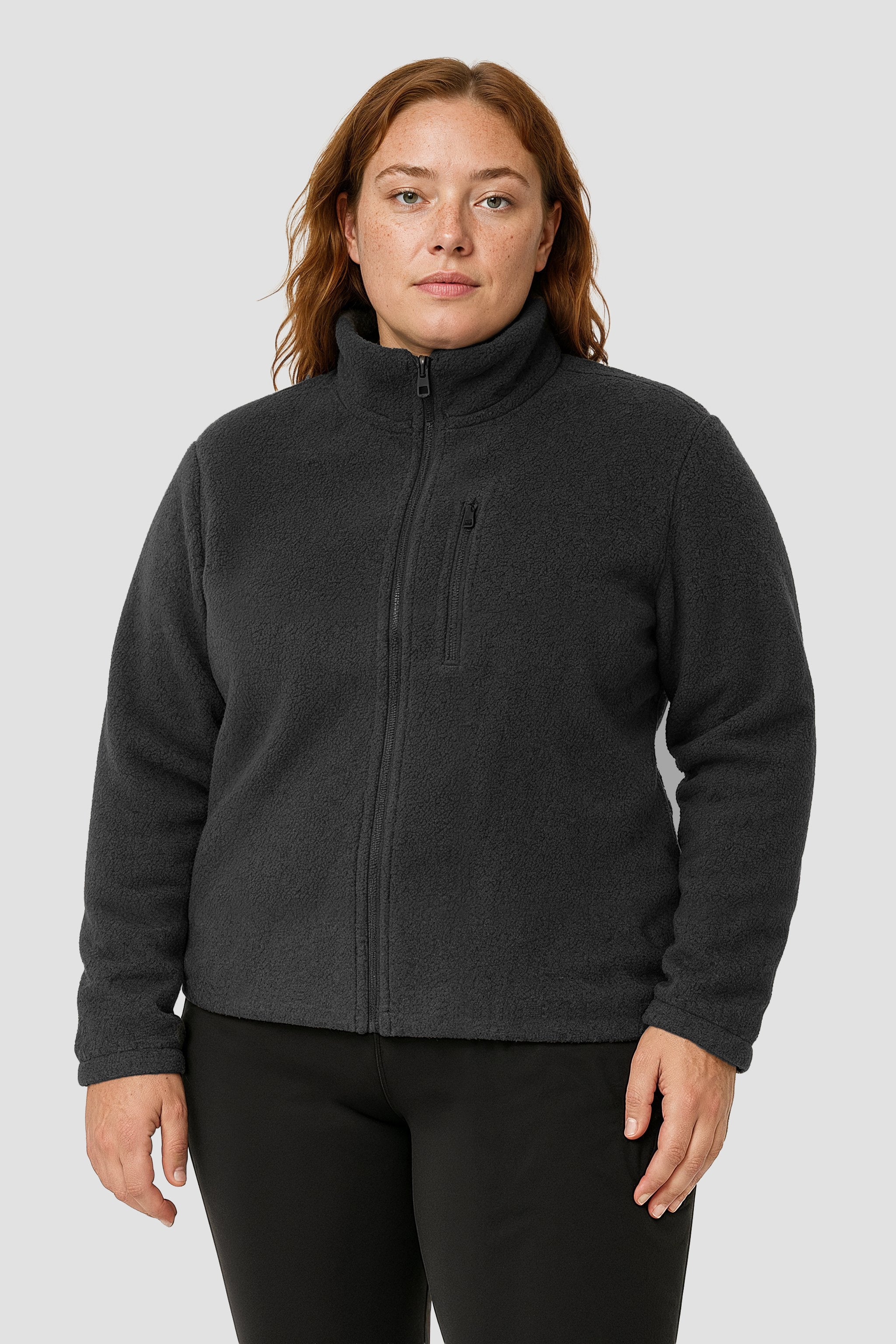 Recycled Fleece Jacket, Full Zip, Moon