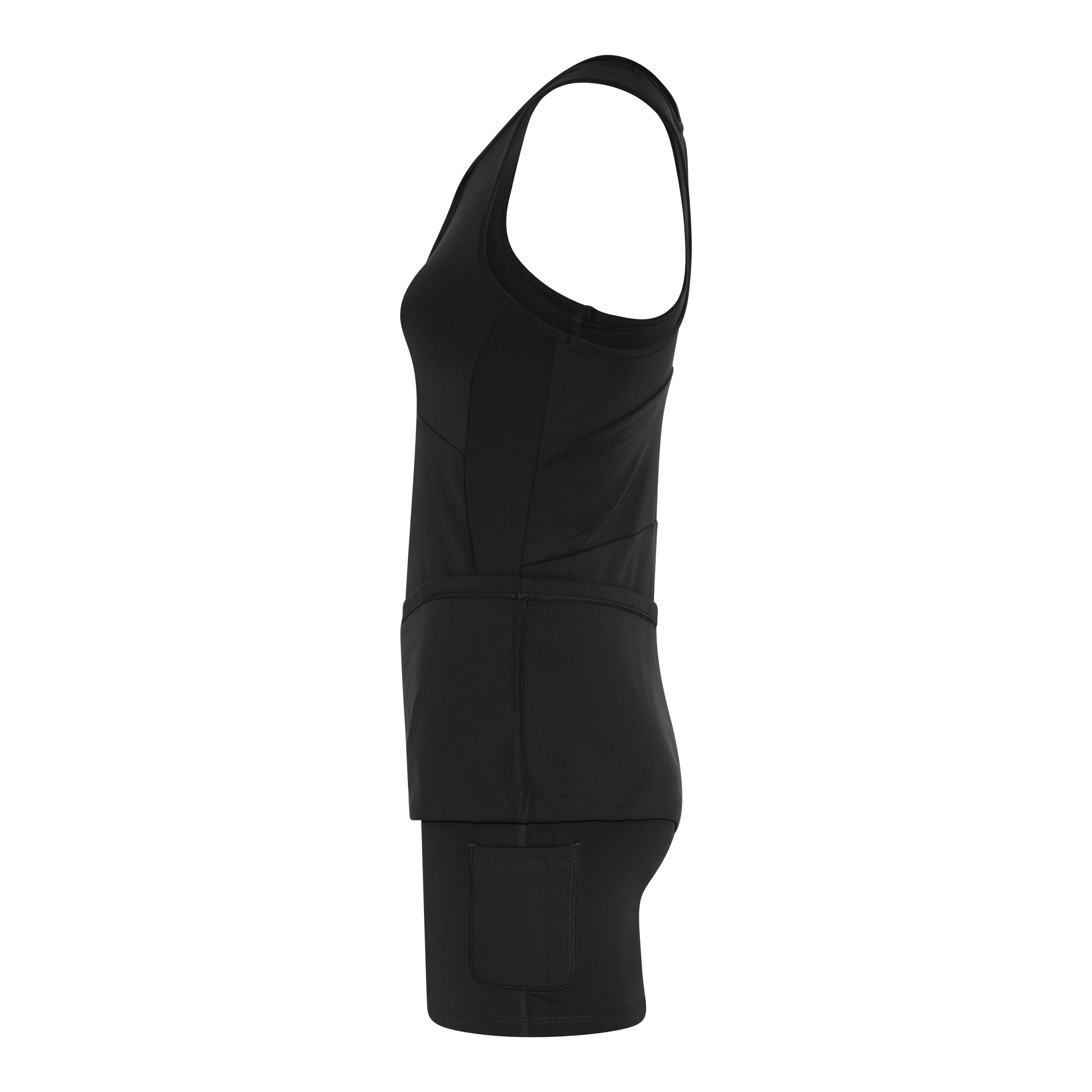 Dylan Tank Dress, Zip Front, Black