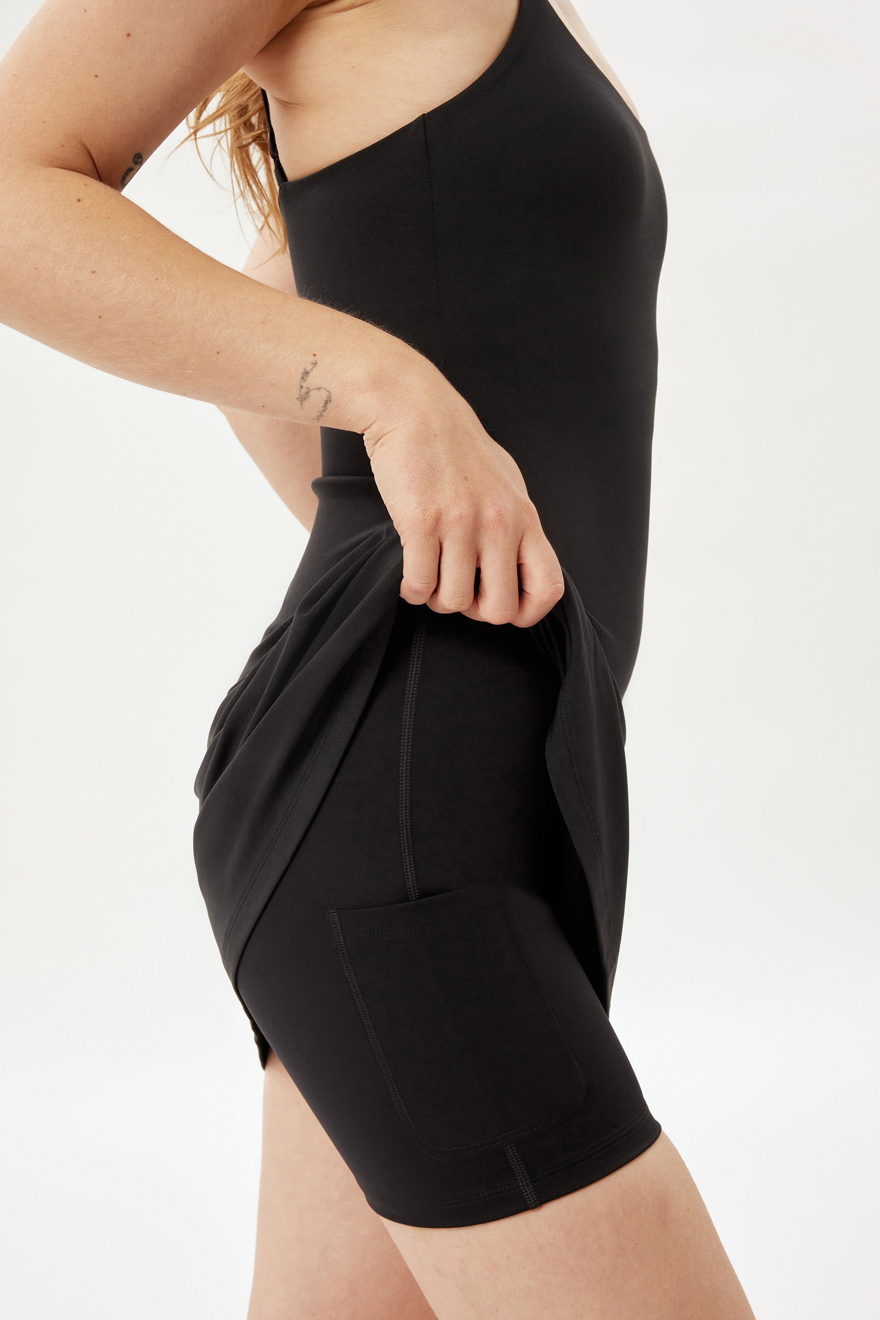 Float Juliet Strappy Dress, Black