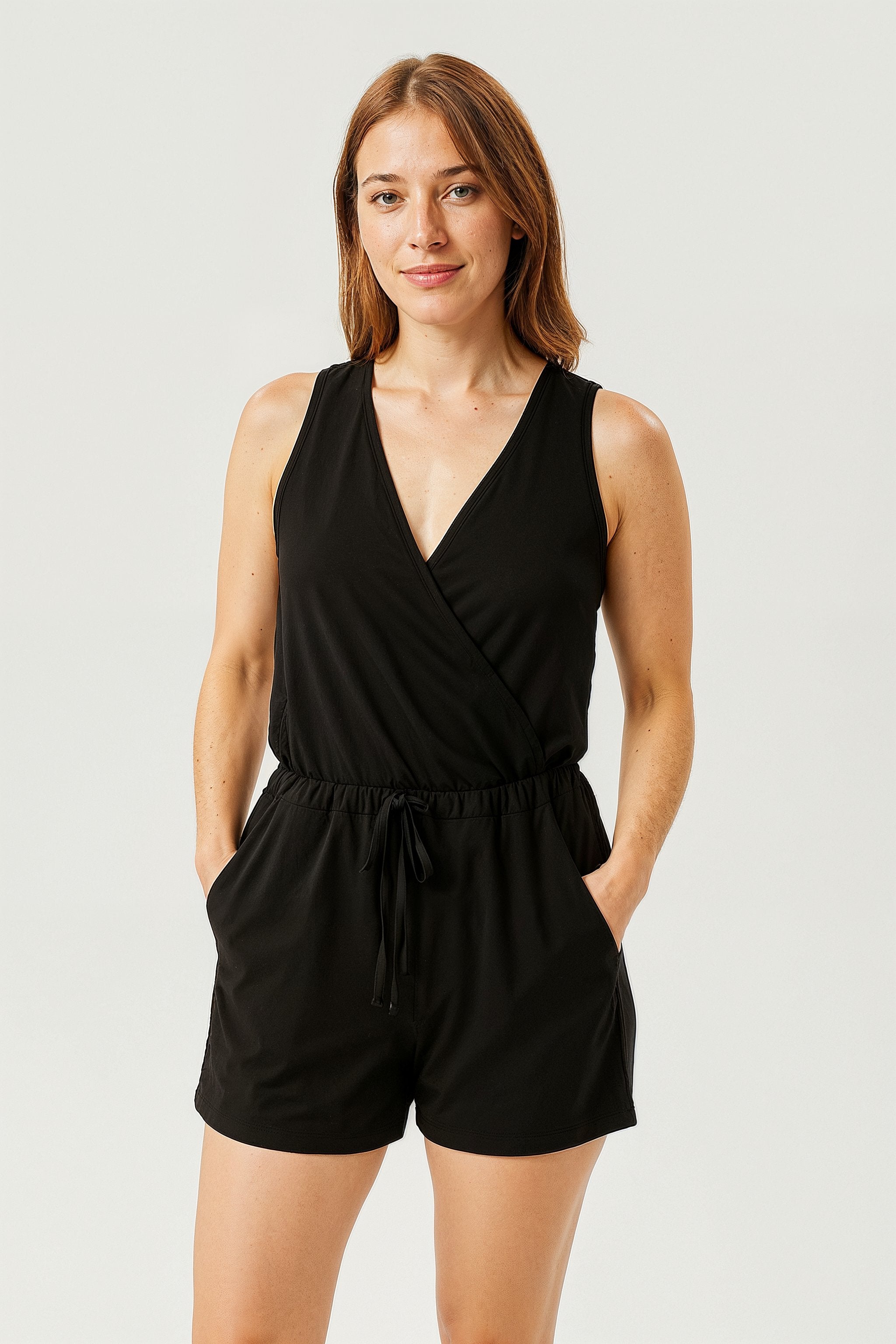 Reset Wrap Romper, One Piece, Black