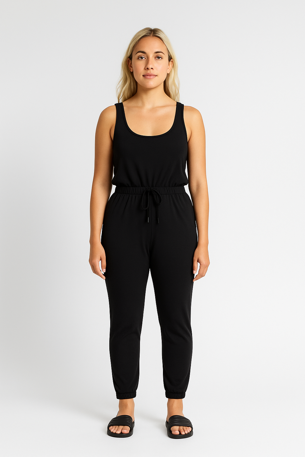 Reset Scoop Jumpsuit, One Piece, Black