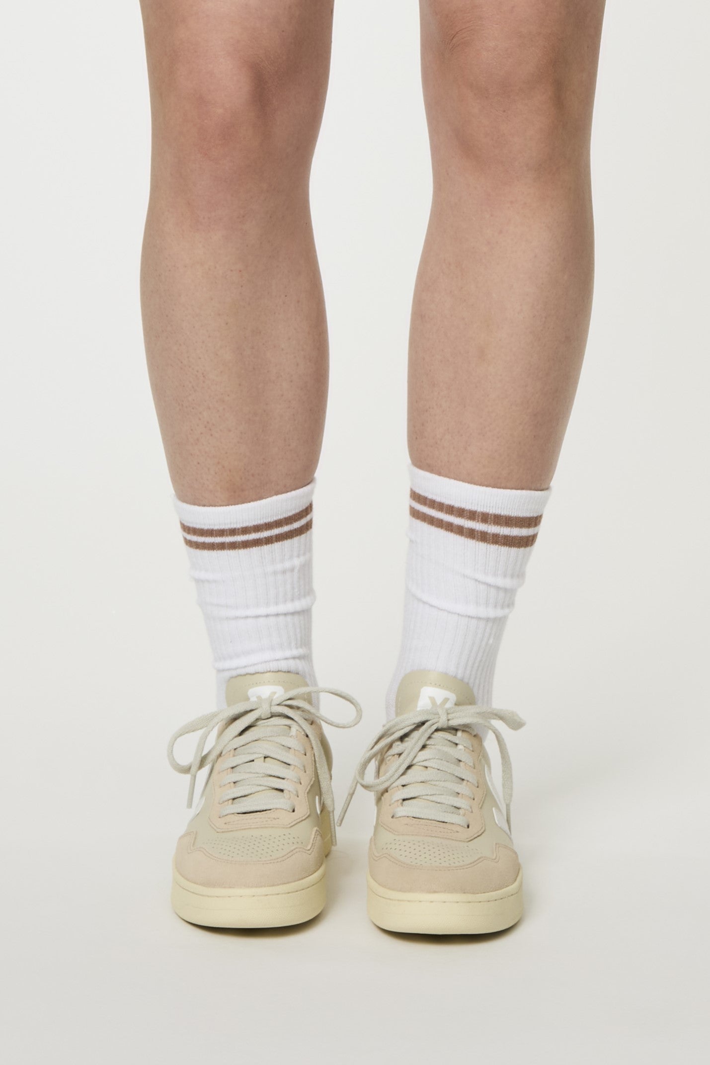 Crew Socks, Striped, Brownie